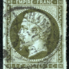 FRANCE Classic Scott.12a 1c Bronze Green NAPOLEON Used 1861 CDS c$67++ PURPLE128