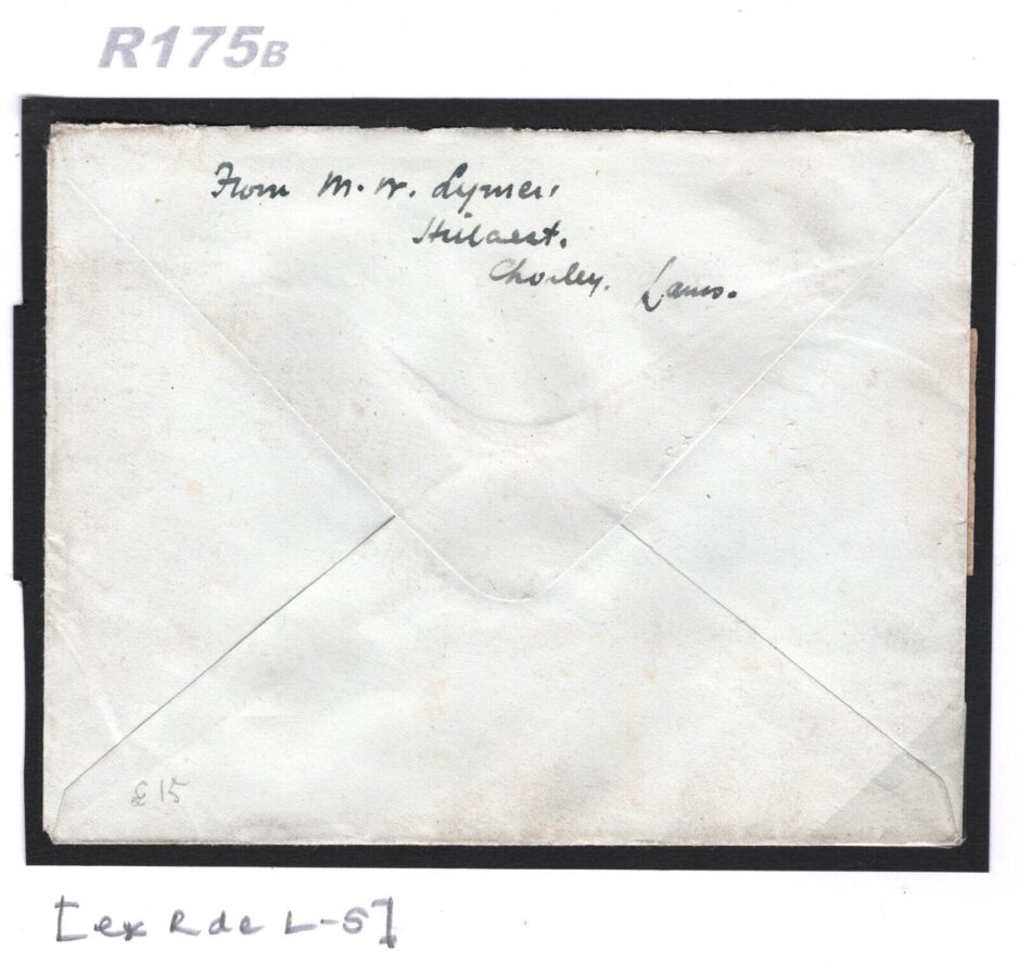 Gb Kgvi Ww2 1943 Cover Lms Railway Late Use 3d Lancs & Yorks Letter 