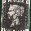GB ONE PENNY BLACK 1840 QV Stamp SG.2 1d Plate 6 (CJ) Used MX Cat £400 REDS64