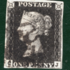 GB ONE PENNY BLACK 1840 QV Stamp SG.2 1d Plate 6 (CJ) Used MX Cat £400 REDS64 - Image 5