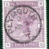 GB QV High Value SG179a 2s/6d Deep Lilac/Blued PLYMOUTH 1892 CDS c£3,600 LIME100