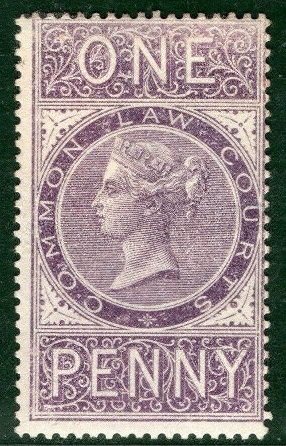 GB QV Revenue Stamp 1d Lilac LAW COURTS* (1866) Mint MM G2WHITE56 Samwells Postal History