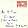 PITCAIRN ISLANDS Cover 1950 GB Cambs *Over* KGVI Pictorial {samwells}MC123