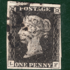 GB PENNY BLACK QV 1840 Stamp SG.2 1d Plate 4 (LF) Used MX Cat £425- REDS79 - Image 5